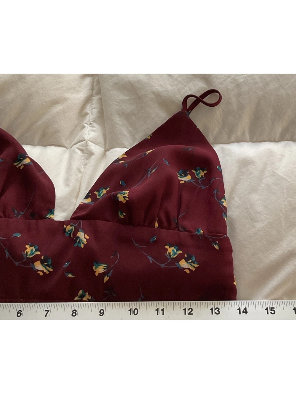 Dress Forum Burgundy Floral Maxi Slip Dress M - Picture 10 of 11